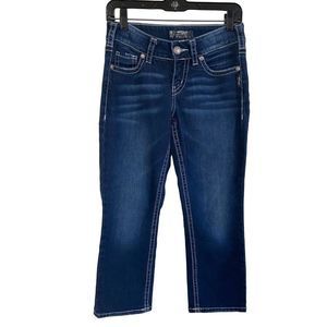 Silver Jeans Co. Women's Suki Mid Capri Dark Wash W27 X L 22.5